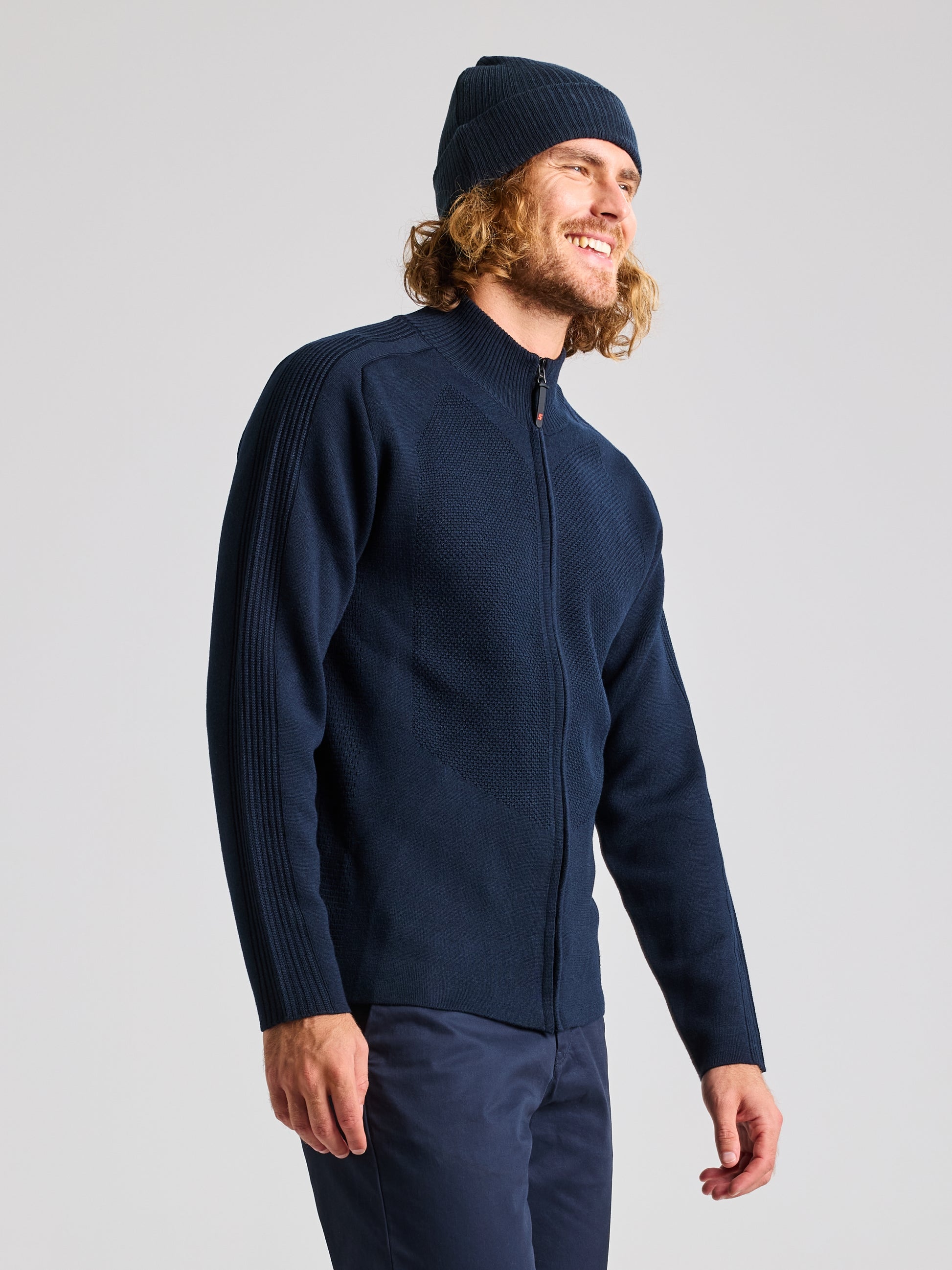 Cardigan Uomo In Lana Merino Extrafine 100% - Maglia Rasata, Tessuto Italiano, Vestibilità Regular - Foto 8