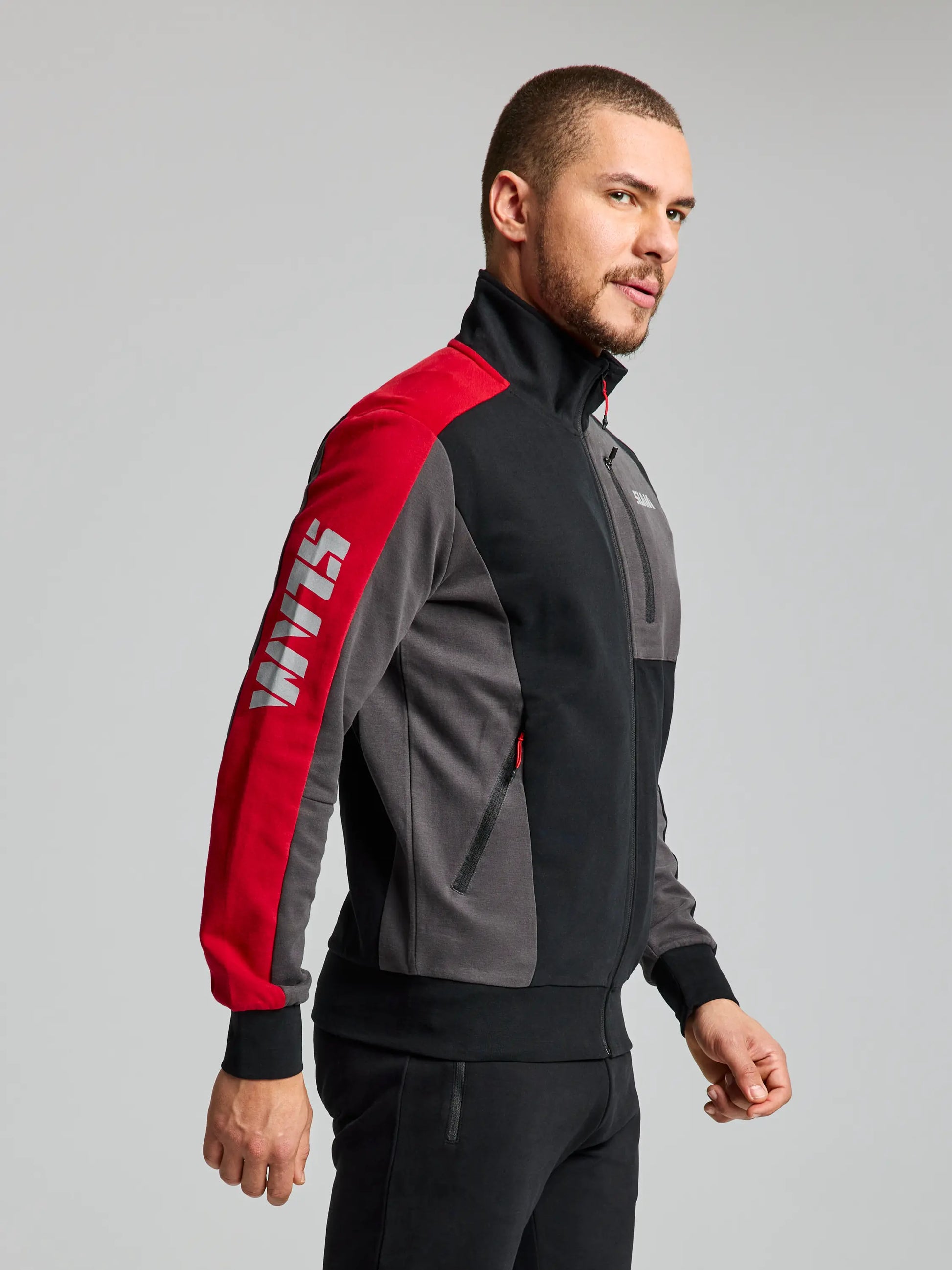 Black full zip sweater sales