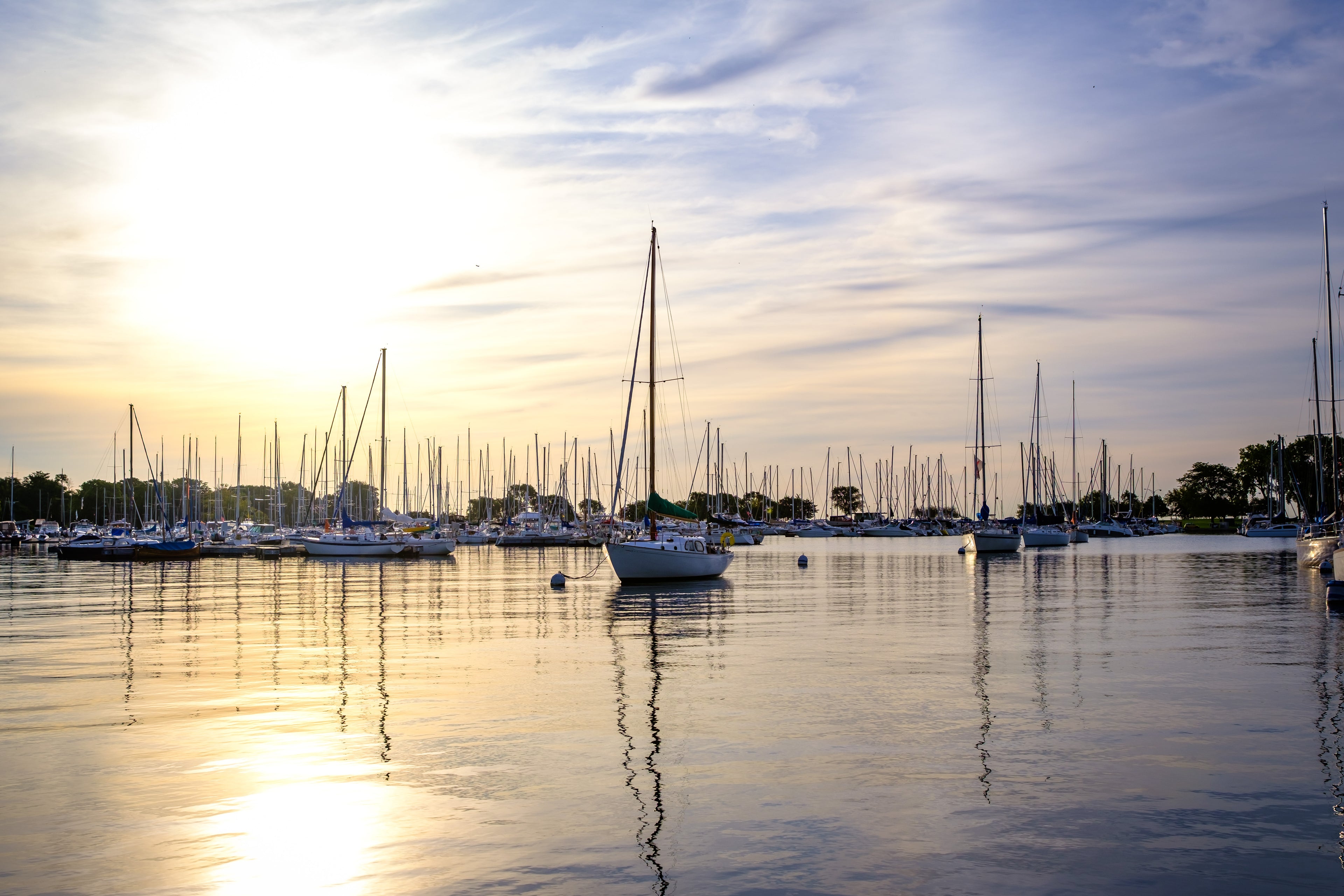 Barche di diversi tipi che navigano in mare non lontano dalla costa.
