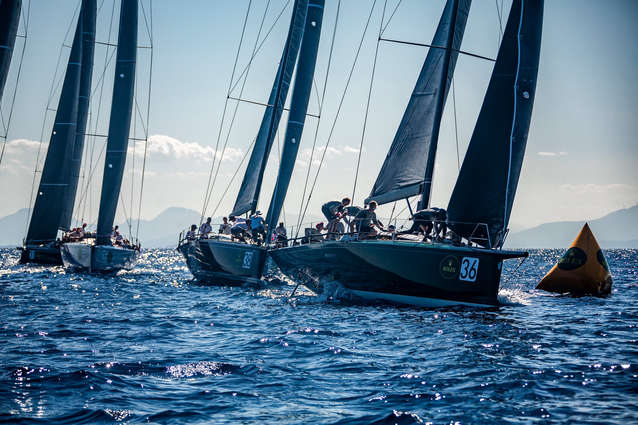 Boats competing in the Rolex Swan Cup 